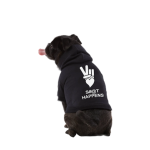 PEACE, LOVE SHT HAPPEN DOG HOODIE