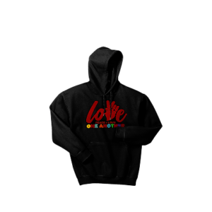 PEACE and LOVE Chenille Patch EMBROIDERED HOODIE